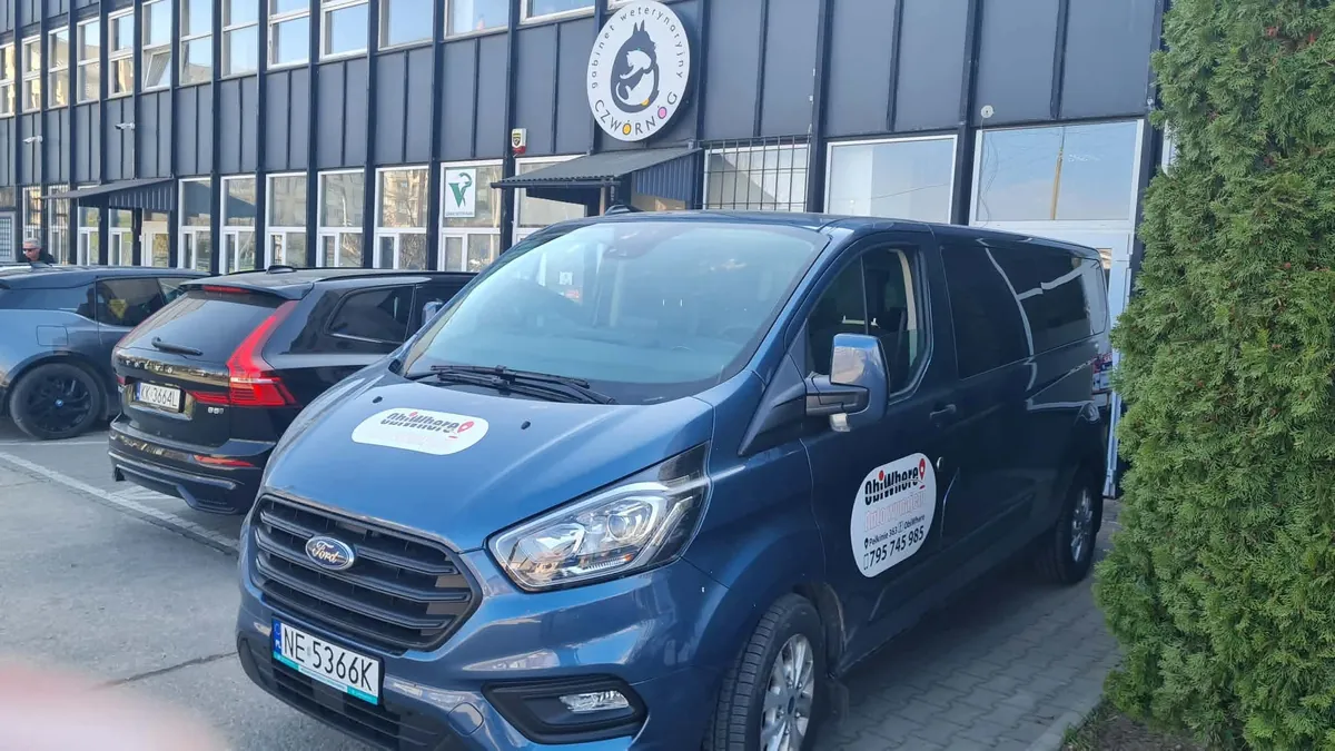 Ford Transit Custom niebieski 9-osobowy